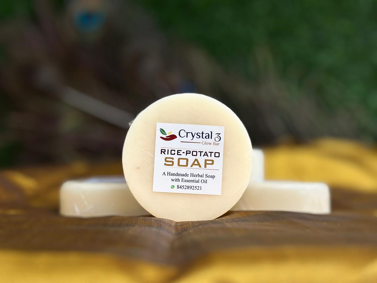 Rice-Potato Soap – Crystal z Glow Bar (90–100 g)