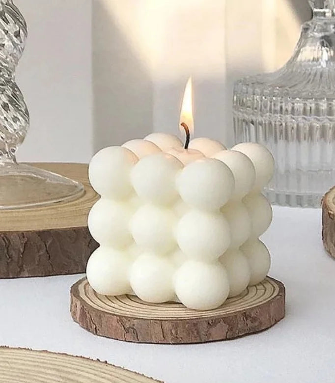 Handmade Soy Wax Big White Bubble Candle