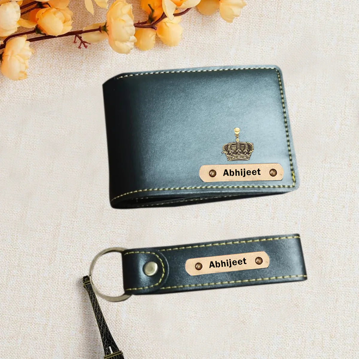 Customized Wallet & Keychain Set for Men – Set of 2