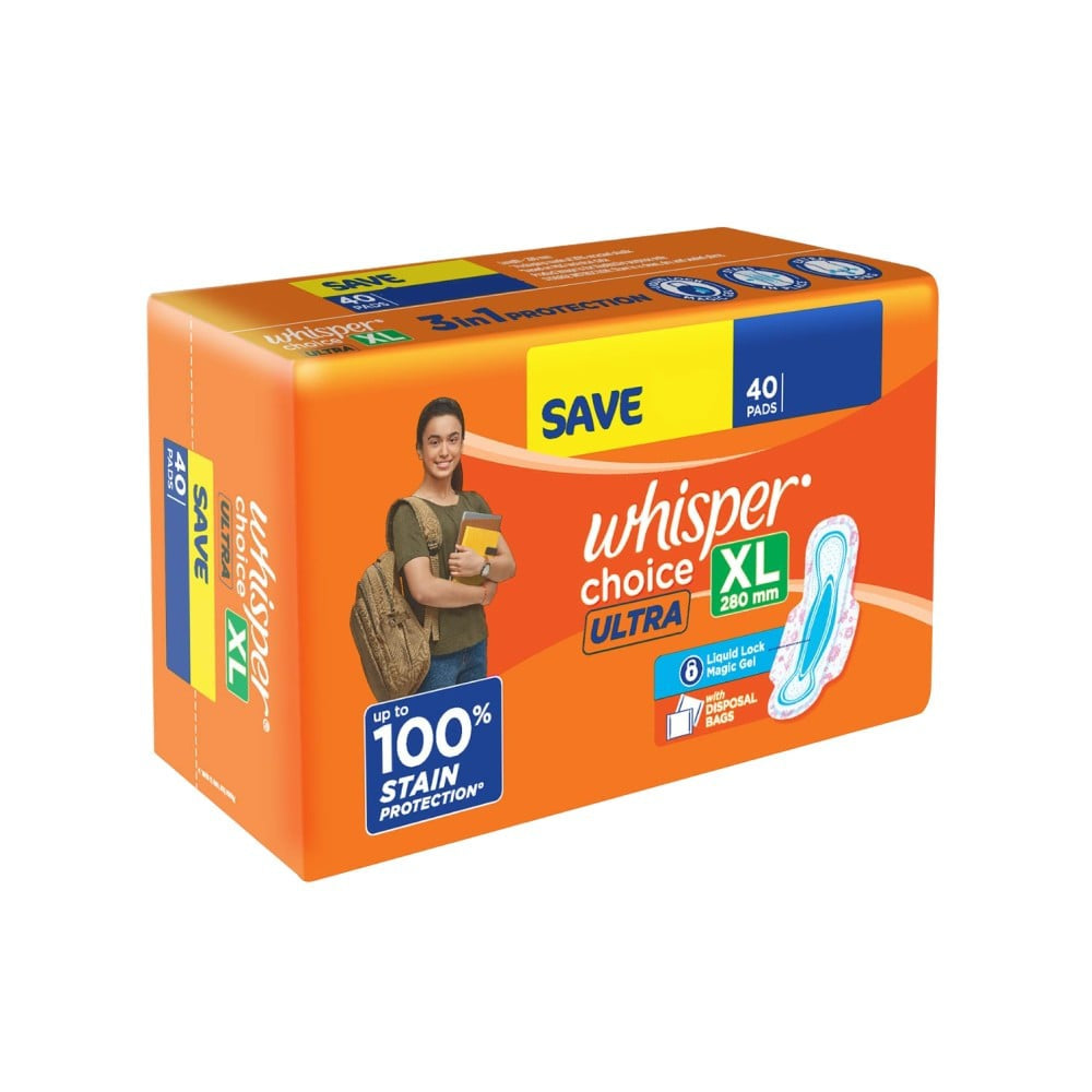 Whisper Choice Ultra Sanitary Pads : 40 pieces