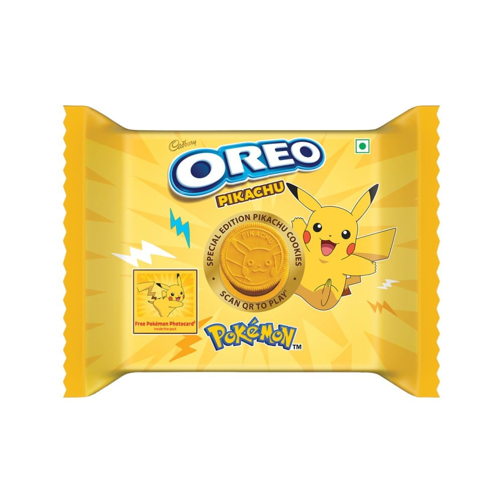 Cadbury Oreo Pokemon Pikachu Yellow Sandwich Cream Biscuits : 275.55 g