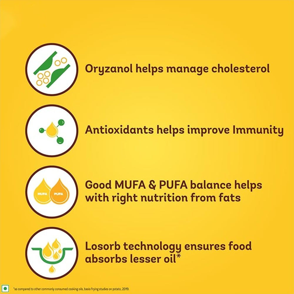 Saffola Gold Power of 3 Refined Blended Cooking Oil : 2 ltr