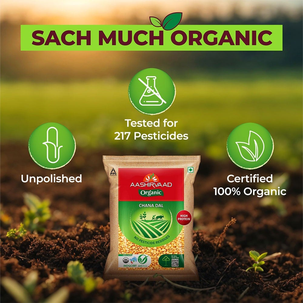 Aashirvaad 100% Organic Chana Dal : 500 g