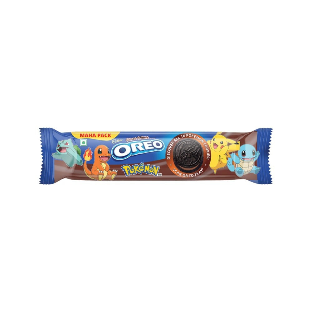 Cadbury Oreo Pokemon Chocolate Flavour Sandwich Cream Biscuits : 131.25 g