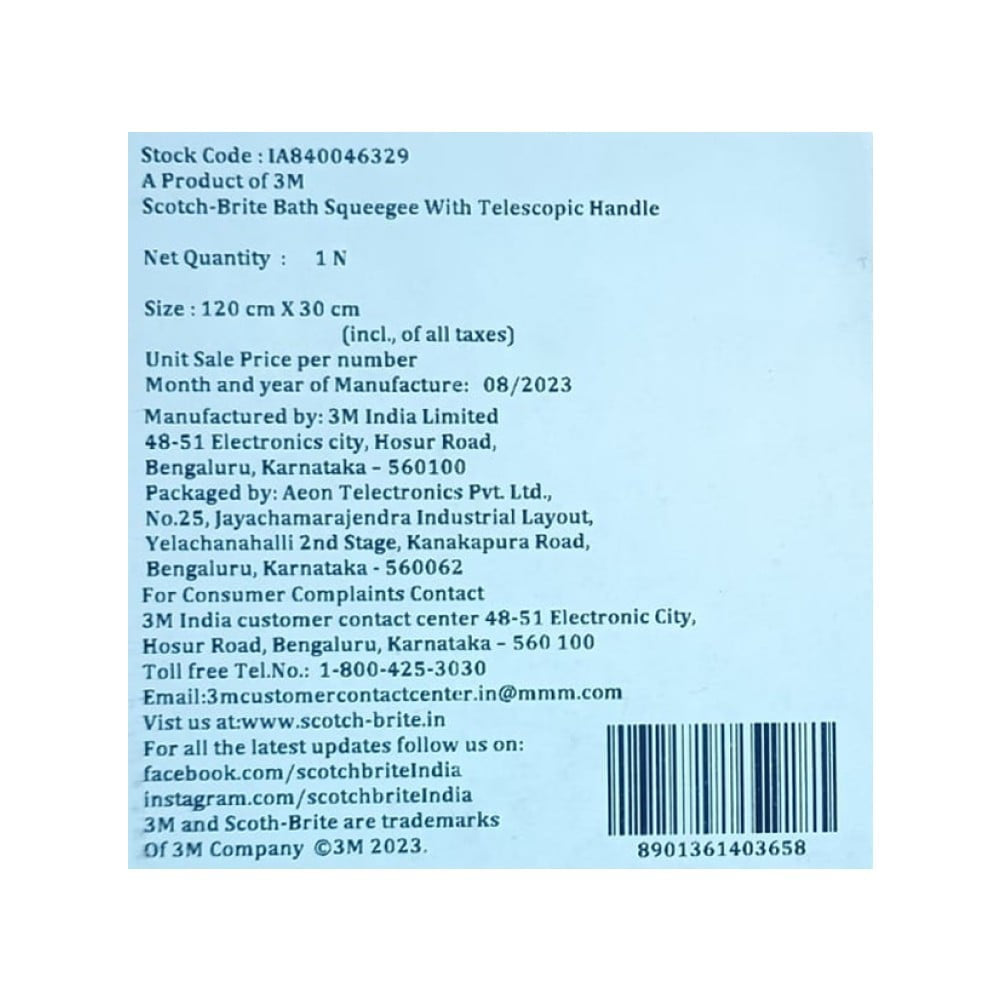 Scotch Brite Telescopic Bathroom - Squeegee Wiper green : 1 unit