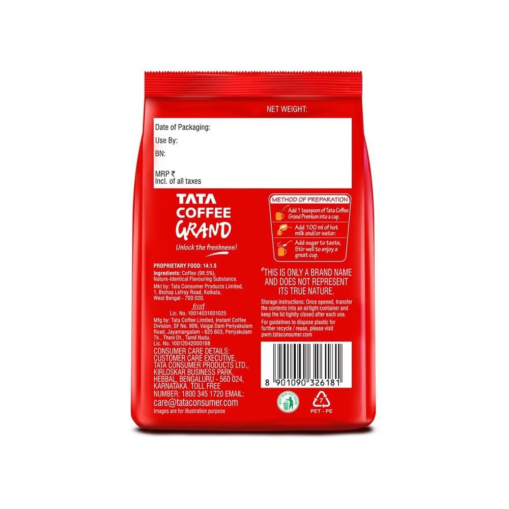 Tata Coffee Grand Premium Instant Coffee : 90 g
