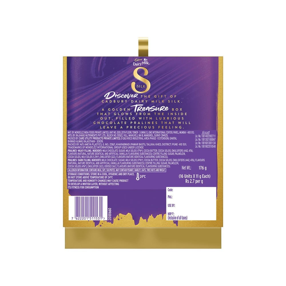 Cadbury Dairy Milk Silk Pralines Chocolate Gift Pack - Pack of 2 : 2 x 176 g