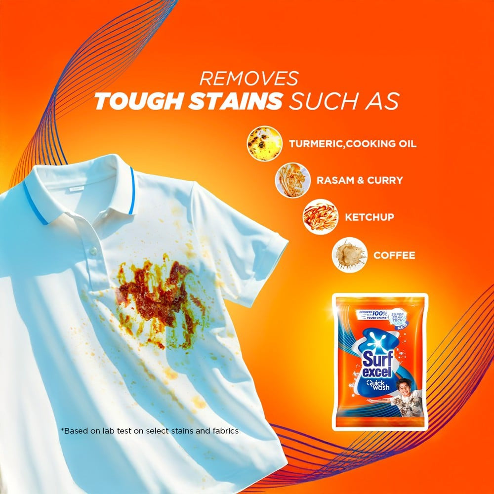 Surf Excel Quick Wash Detergent Powder : 500 g