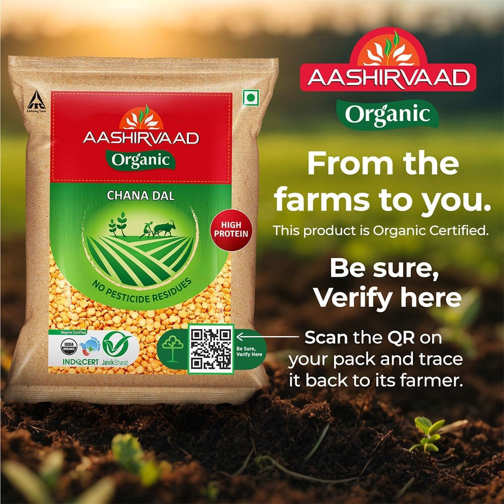 Aashirvaad 100% Organic Chana Dal : 500 g