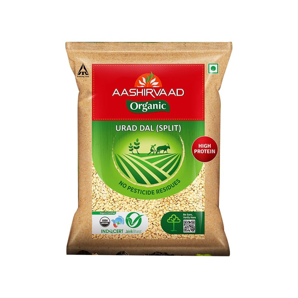 Aashirvaad 100% Organic Urad Dal (Dhuli) Split : 1 kg
