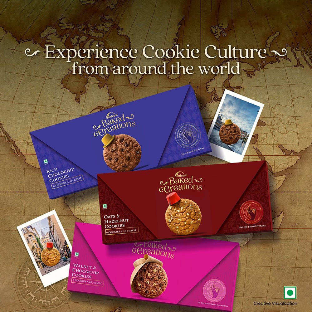 Sunfeast Baked Creations Walnut & Choco Chip Cookies : 6 x 20 g
