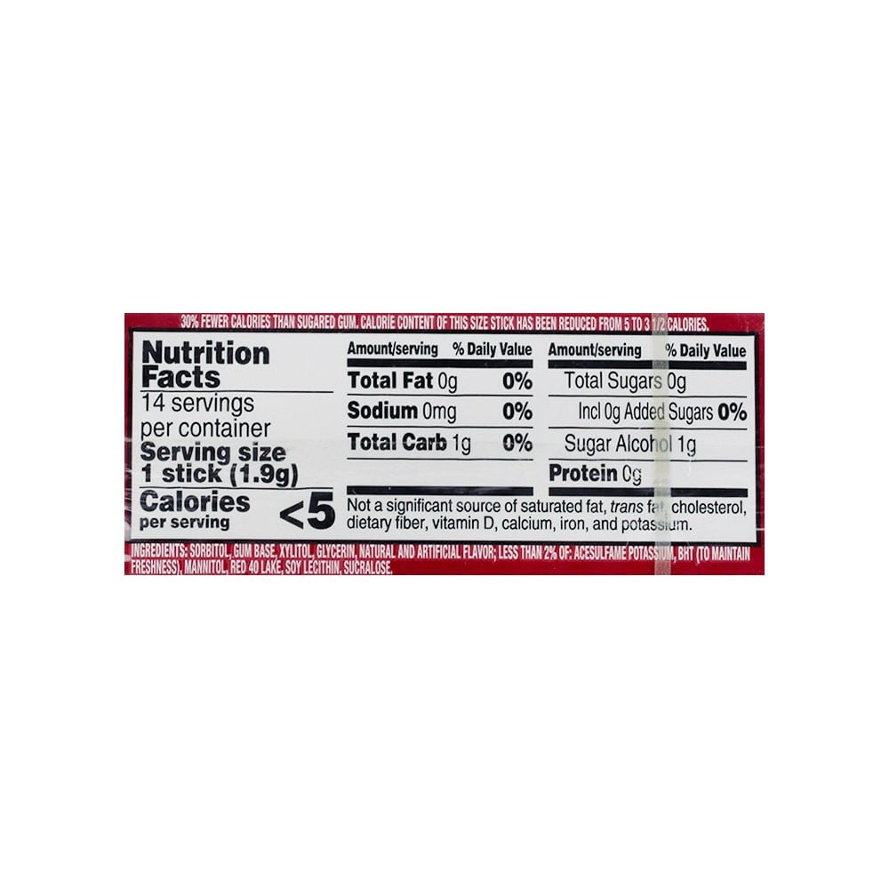 Trident Cinnamon Gum : 1 pack (14 sticks)