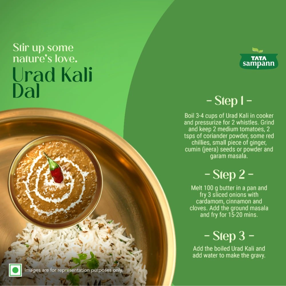 Tata Sampann Unpolished Kali Urad (Sabut) : 1 kg