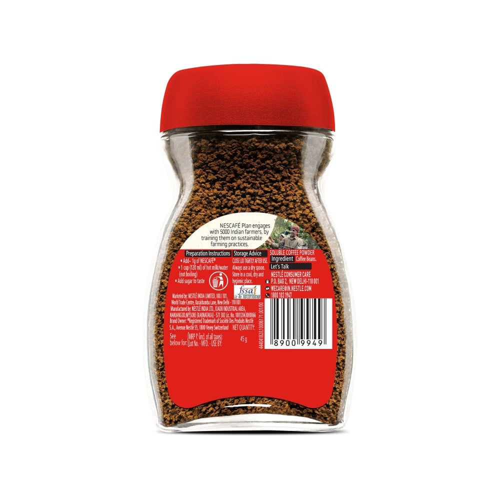 Nescafe Classic - Instant Coffee Powder - 100% Pure Coffee : 45 g