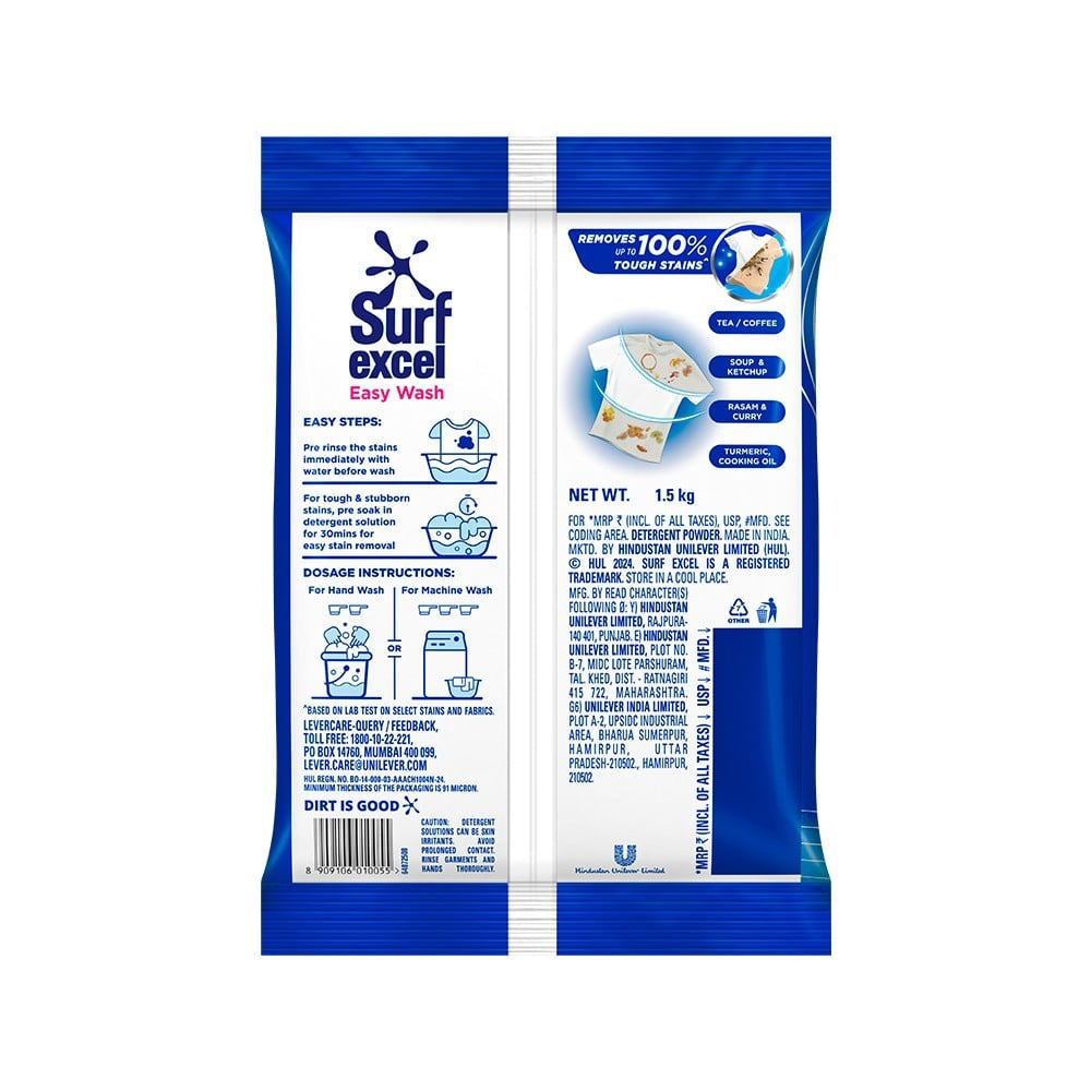 Surf Excel Easy Wash Detergent Powder : 1.5 kg