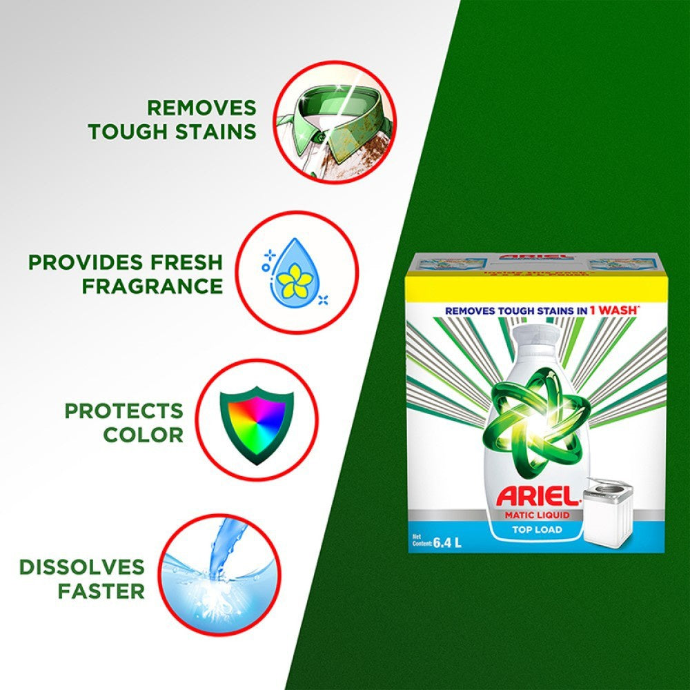 Ariel Matic Top Load Liquid Detergent with Fresh Fragrance : 6 ltr