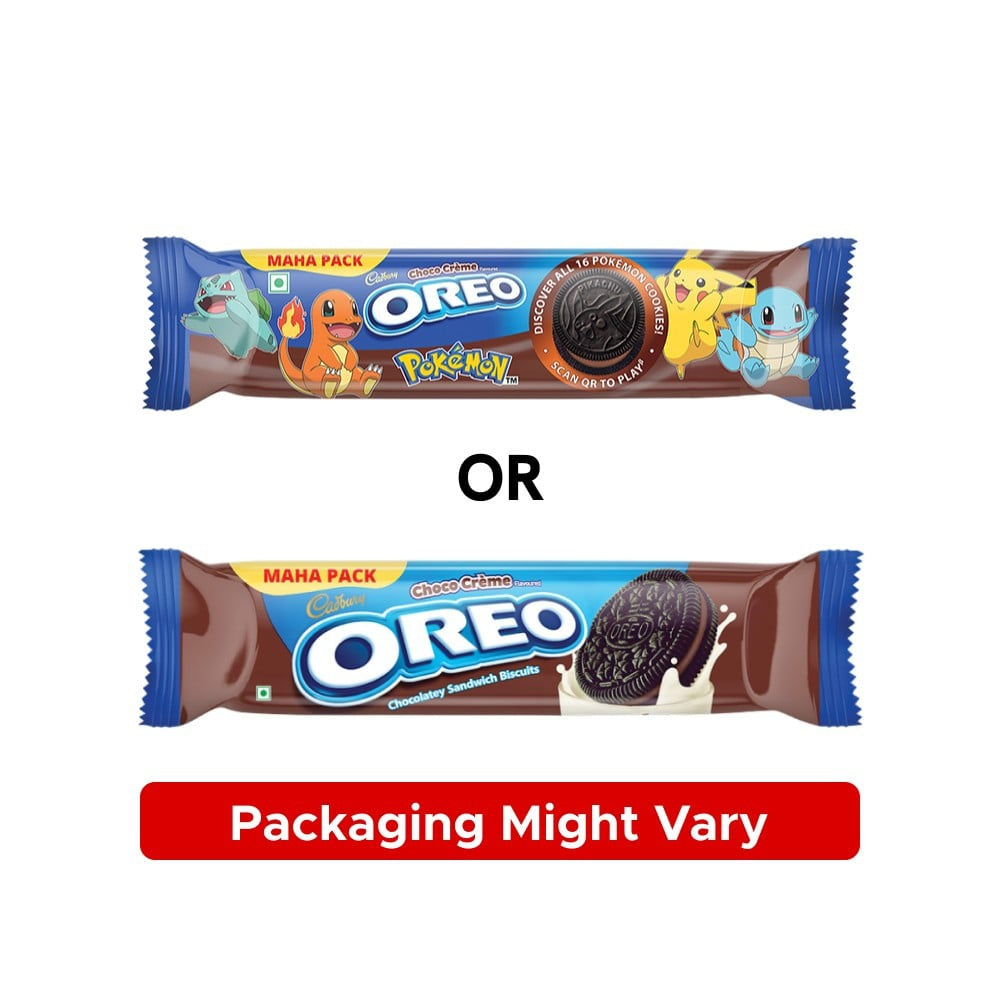 Cadbury Oreo Pokemon Chocolate Flavour Sandwich Cream Biscuits : 131.25 g