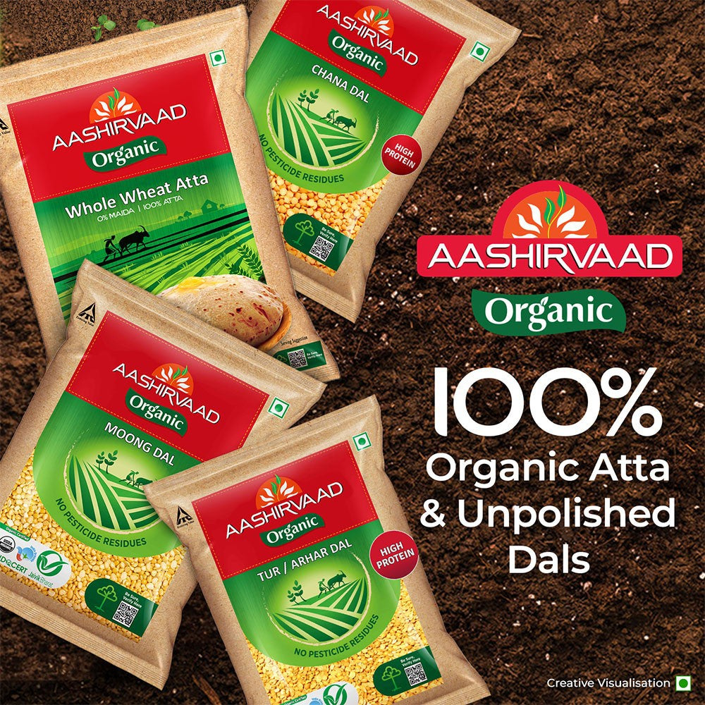 Aashirvaad 100% Organic Moong Dal (Dhuli) : 500 g