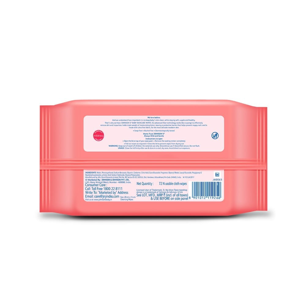Johnson's Skincare Baby Wipes - Pack of 2 : 2 packs (2 x 72 wipes)