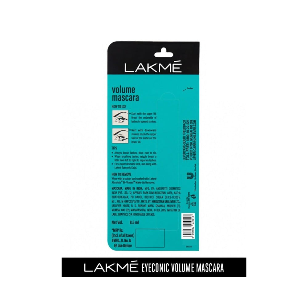 Lakme Eyeconic Volume Mascara (Deep Black) : 8.5 ml