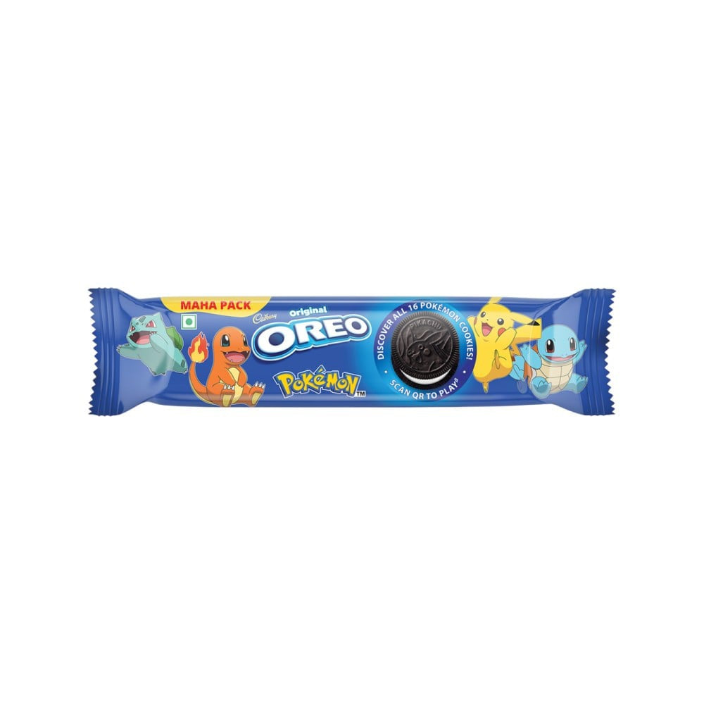 Cadbury Oreo Pokemon Original Vanilla Flavour Sandwich Cream Biscuits : 131.25 g