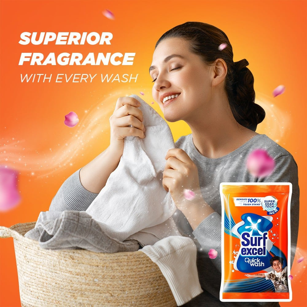 Surf Excel Quick Wash Detergent Powder - Free 1 kg : 3 kg + 1 kg