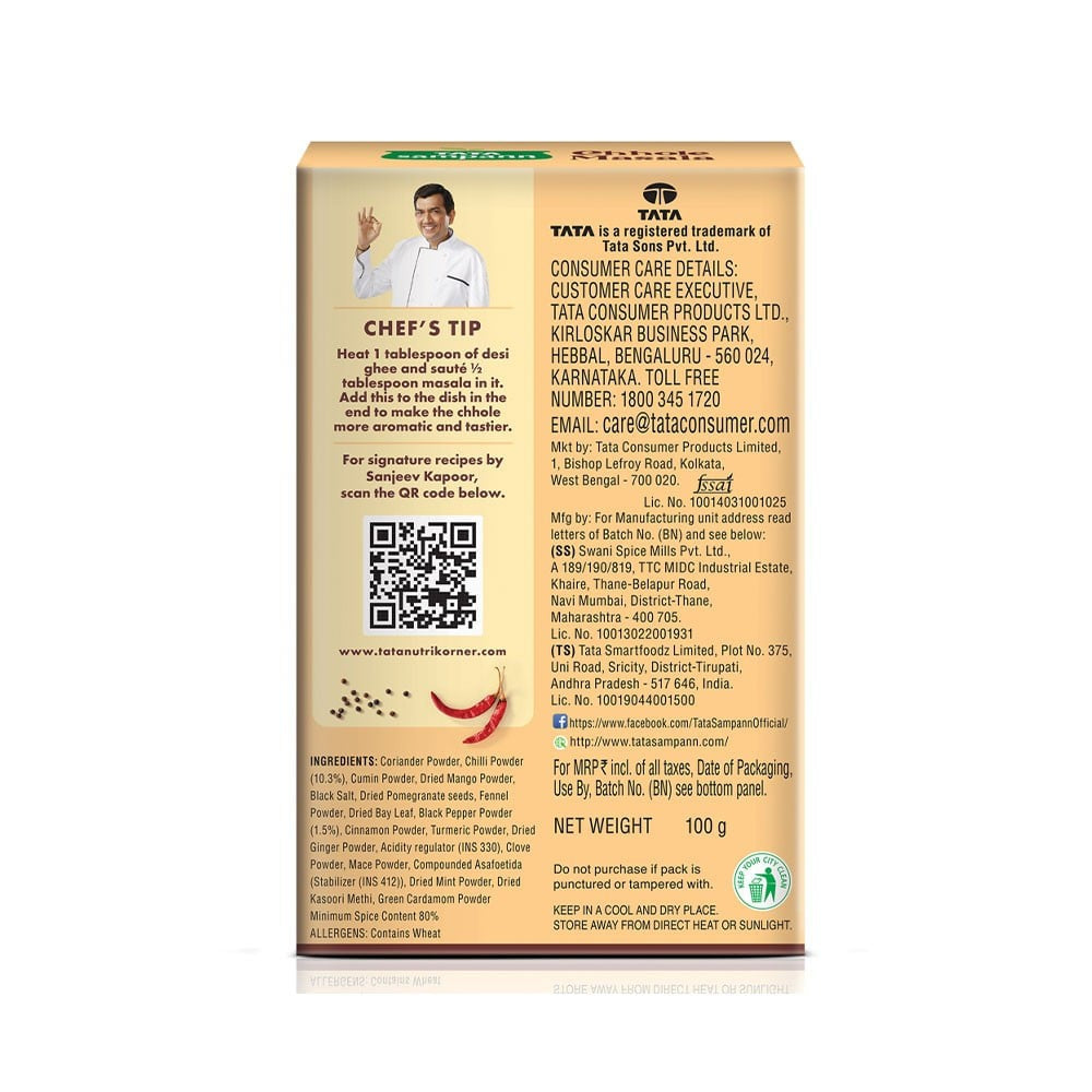 Tata Sampann Chole Masala with Natural Oils : 100 g