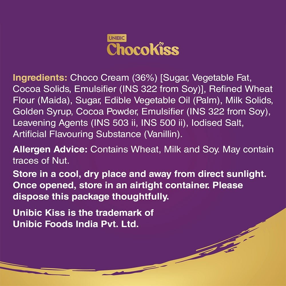 Unibic Choco Kiss Center Filled Biscuits : 250 g