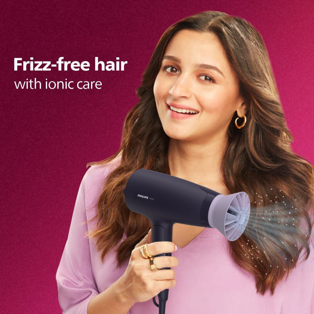 Philips BHD318/00 Hair Dryer - Powerful Drying with Less Heat (Purple, 1600W) : 1 unit