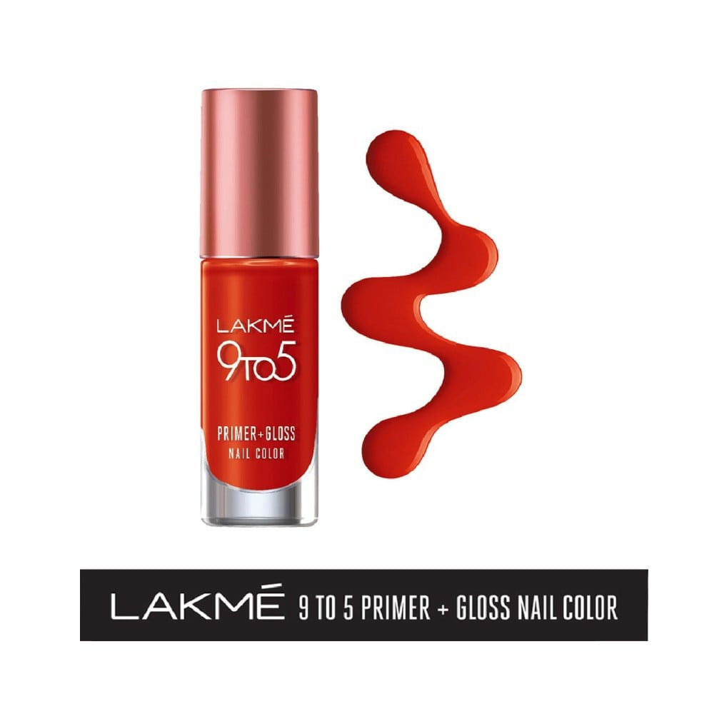 Lakme 9 to 5 Primer Gloss Nail Paint (Cherry Red) : 6 ml