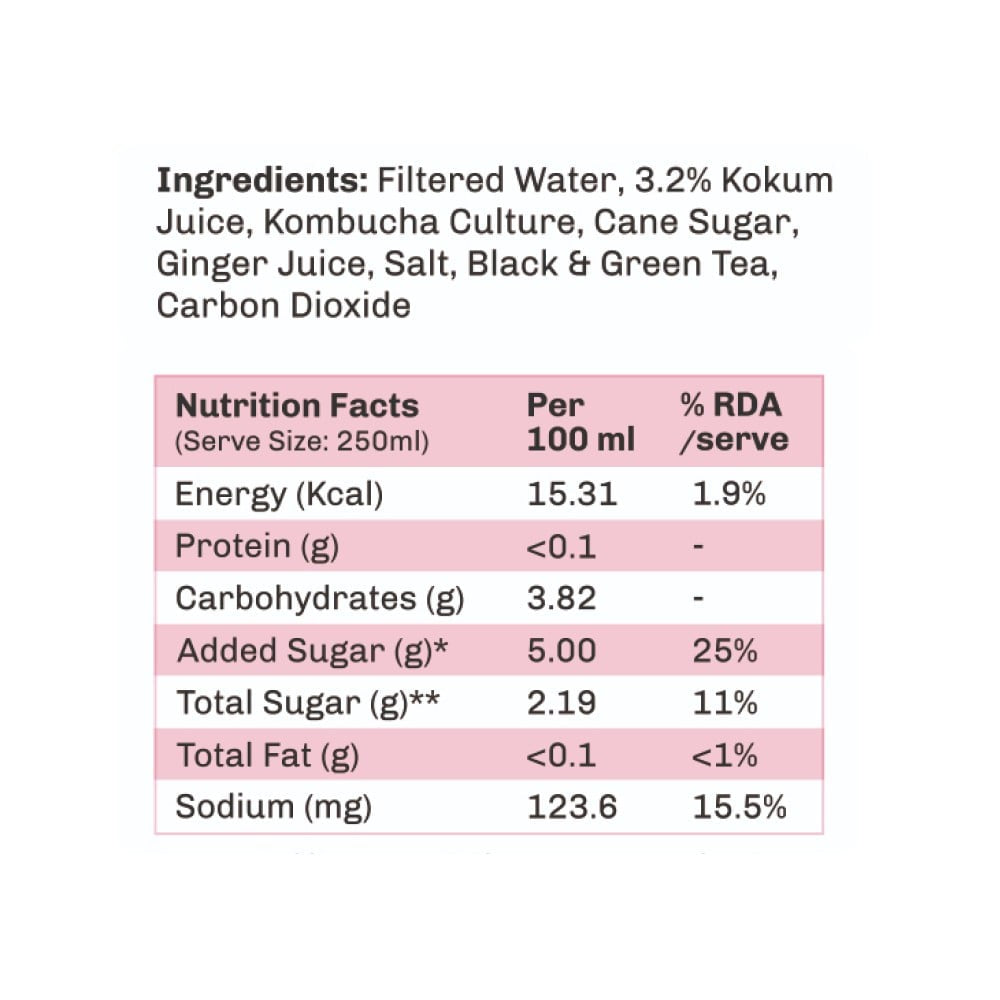 Umami Brew Sparkling Kombucha (Kokum Ginger) : 250 ml