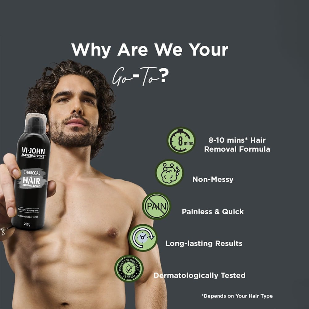 Vi-John Master Stroke Charcoal Hair Removal Spray : 200 g