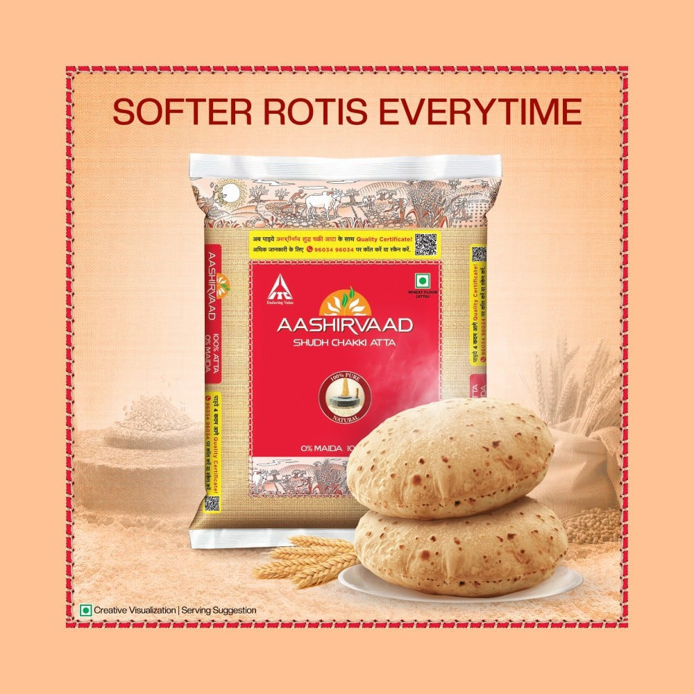 Aashirvaad Shudh Chakki Atta (100% Atta, 0% Maida) : 5 kg