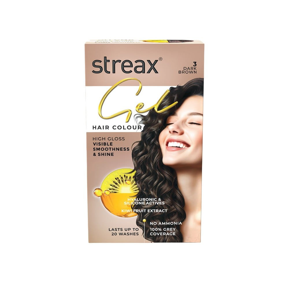 Streax Gel Hair Colour for Women (Dark Brown) : 150 ml