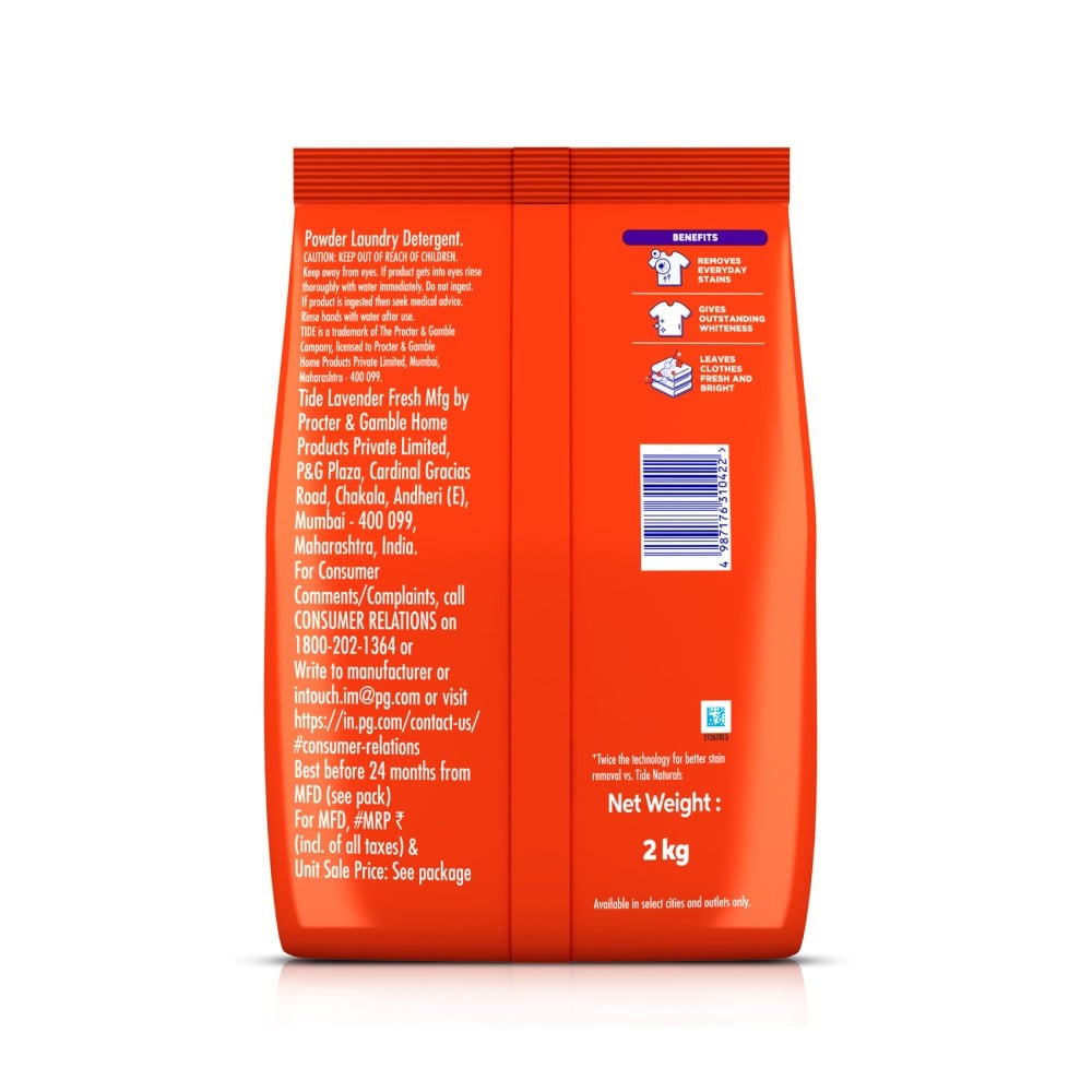 Tide Double Power Detergent Powder (Lavender Fresh) : 2 Kg