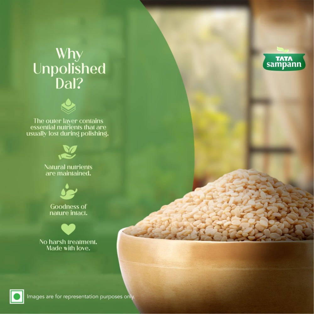 Tata Sampann Unpolished Split Urad Dal (Dhuli) : 500 g