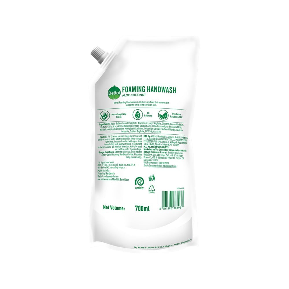 Dettol Aloe Coconut Foaming Handwash : 700 ml