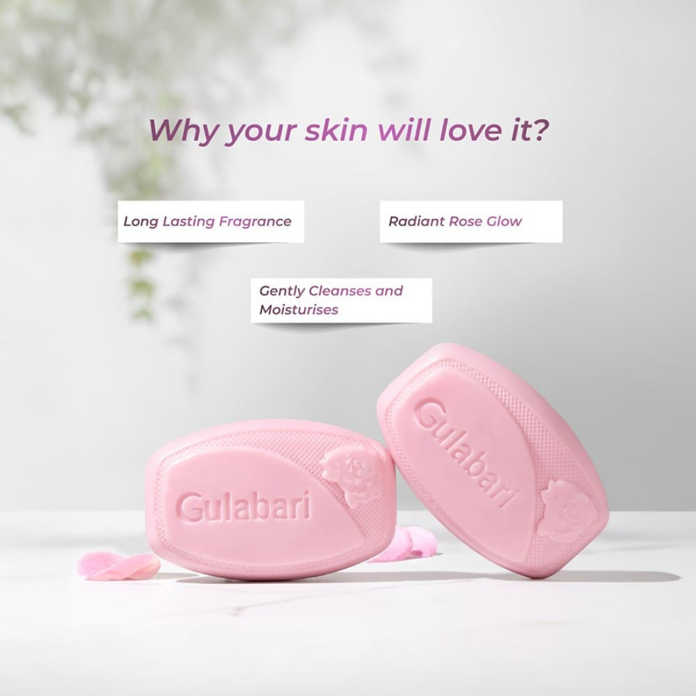 Dabur Gulabari Radiant Rose Glow Soap : 150 g x 4