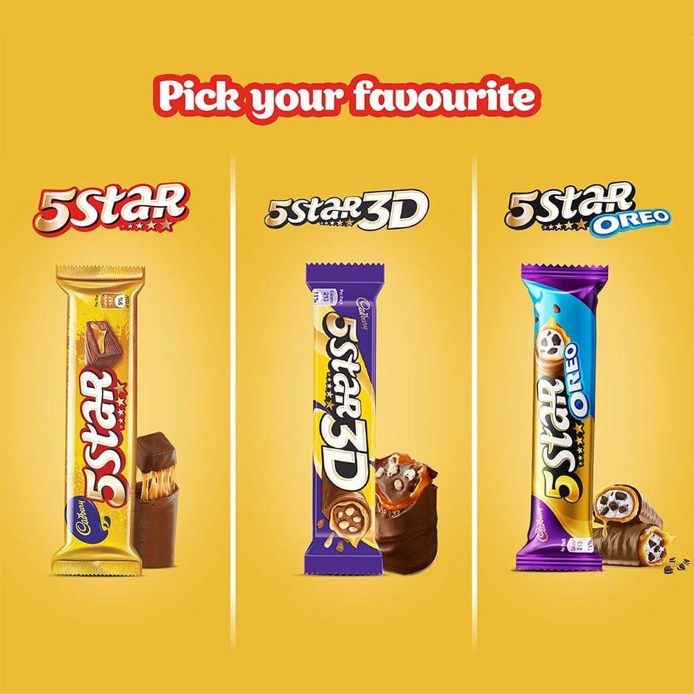 Cadbury 5 Star Oreo Chocolate Filled Bar : 42 g