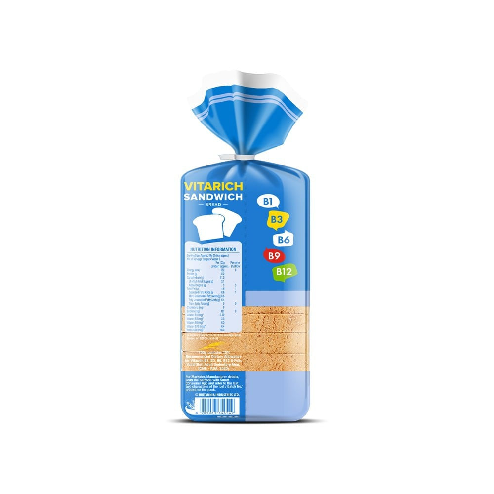 Britannia Vitarich Sandwich White Bread : 350 g