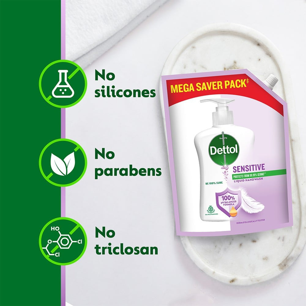 Dettol Sensitive Liquid Hand Wash Refill Pouch : 1350 ml