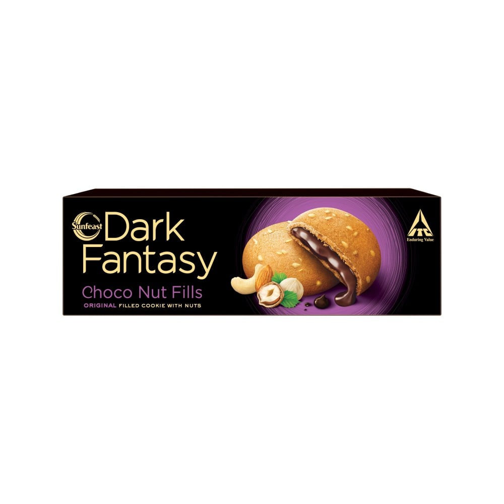 Sunfeast Dark Fantasy Choco Nut Fills Cookies - Pack of 2 : 2 x 75 g