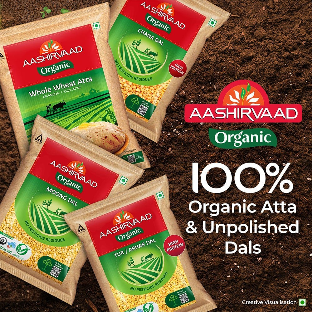 Aashirvaad 100% Organic Arhar Dal /Tur Packet : 500 g