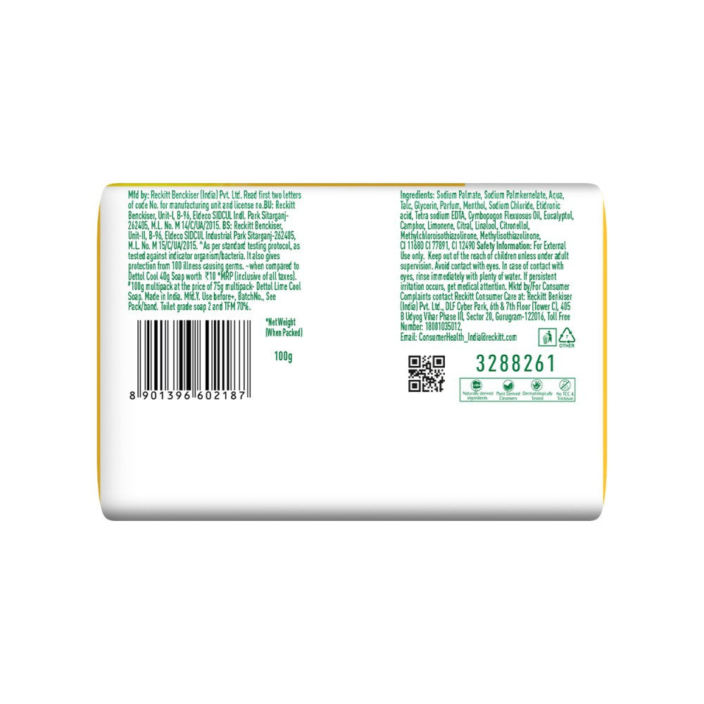 Dettol Lime Cool Soap : 4 x 100 g