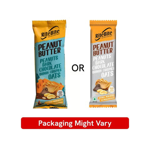 RiteBite Max Protein Energy Bar (Fruit and Nut) + Peanut Butter Dark Chocolate Quinoa Crispies Oats Nutrition Bar Combo : 50 g + 40 g
