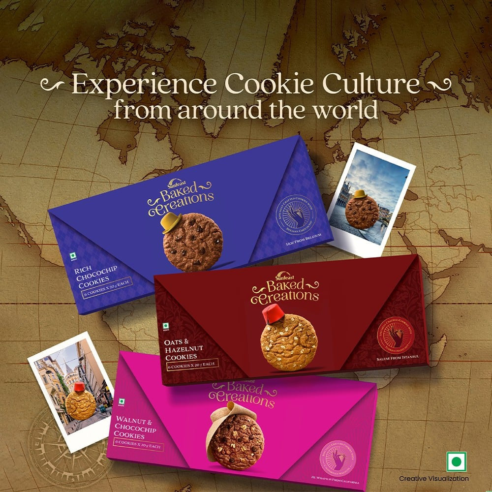 Sunfeast Baked Creations Rich Choco Chip Cookies : 6 x 20 g