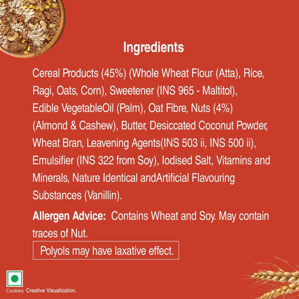 Unibic Sugar Free Multigrain Cookies : 75 g