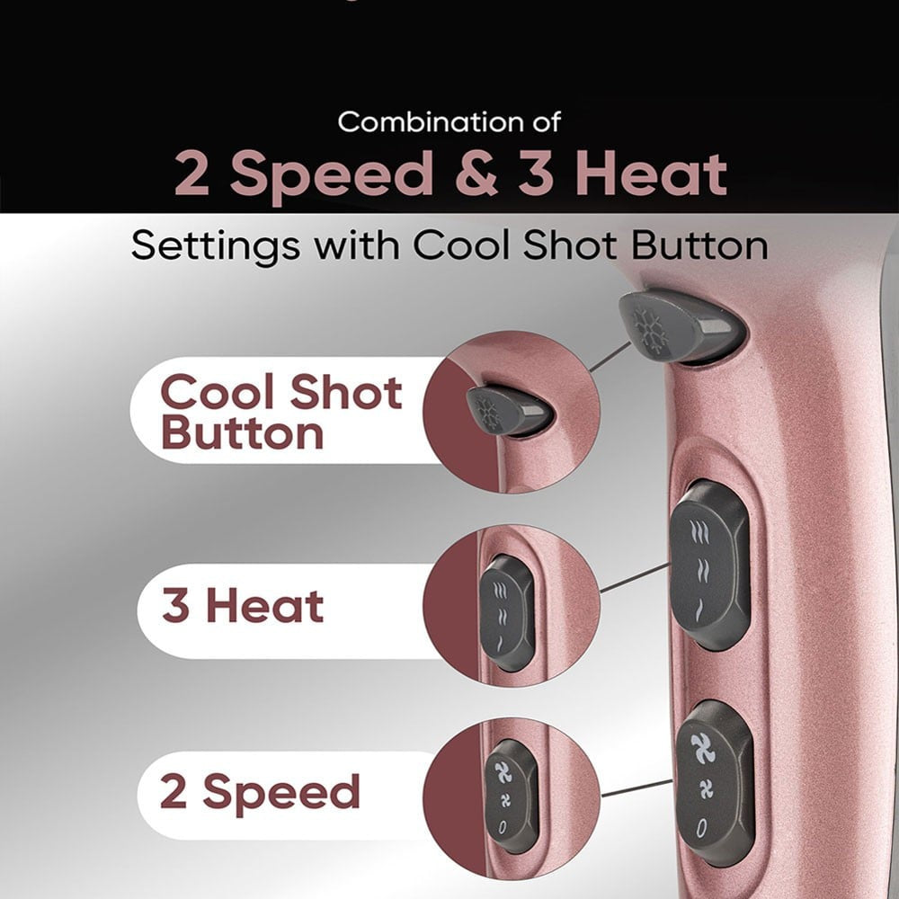 Vega Go Pro Professional Hair Dryer (Rose Gold, 2100 W, VHDH-25) : 1 unit