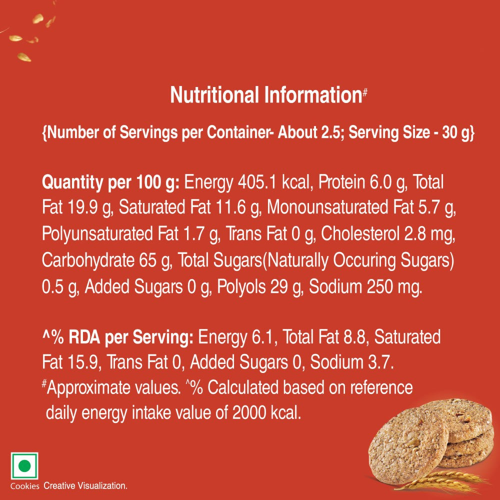 Unibic Sugar Free Multigrain Cookies : 75 g