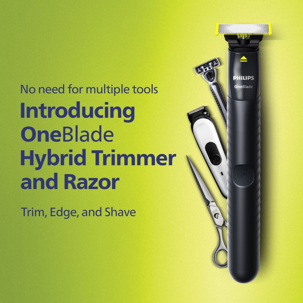 Philips 5 in 1 OneBlade Hybrid Razor & Beard Trimmer (Black) : 1 unit